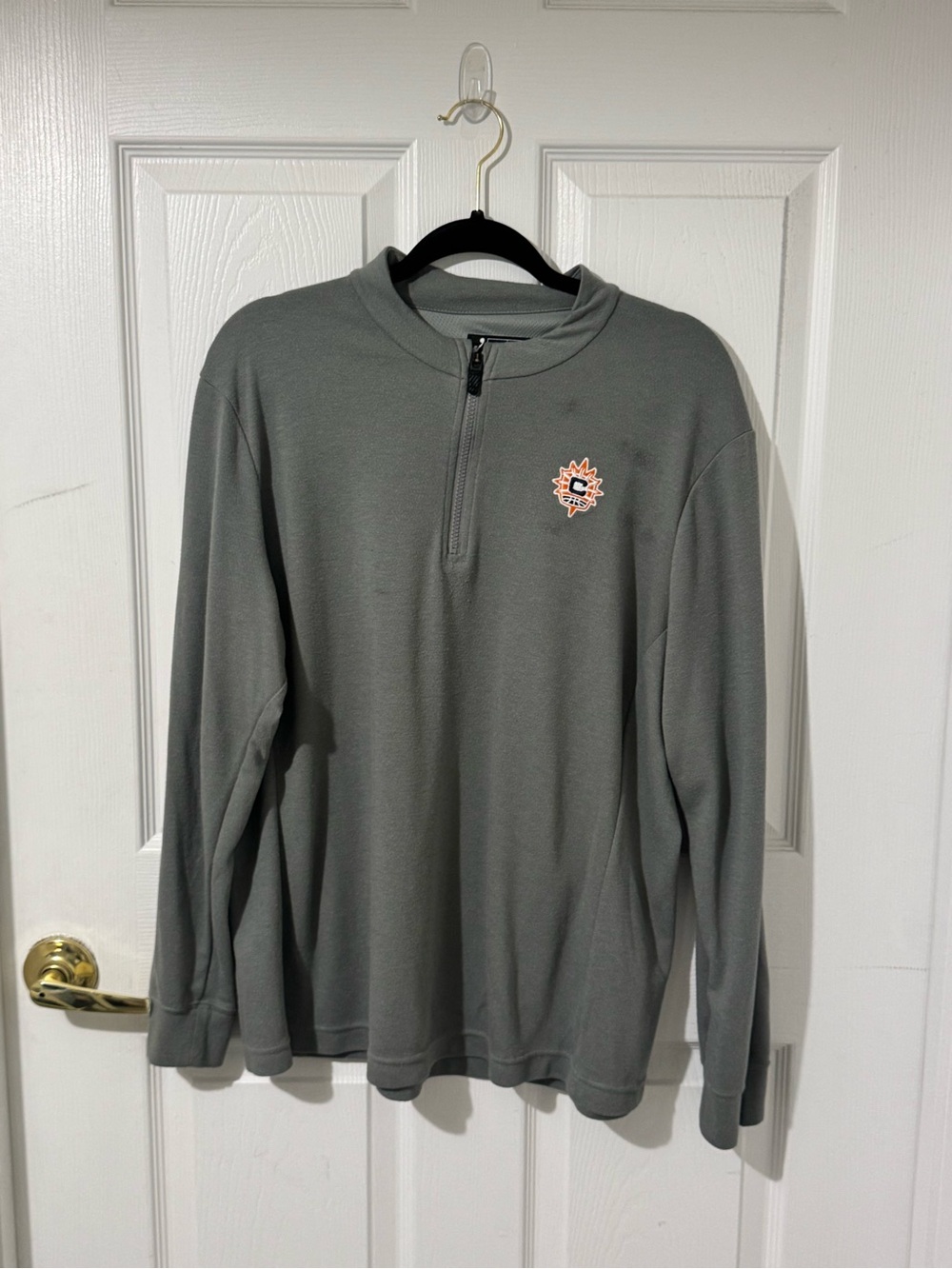 Connecticut Sun Gray Quarter-Zip with Chest Logo